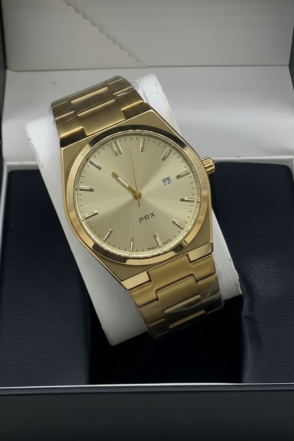 Gold watch in a box