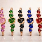Luxury Crystal Gemstone Chain Link Dress Watch for Women – 5 Vibrant Colors
