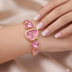 Luxury Crystal Gemstone Chain Link Dress Watch for Women – 5 Vibrant Colors