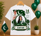 Customized Name & Photo T-Shirt for Kids | 2026 New Trending 14th August Happy Independence Day T-Shirt