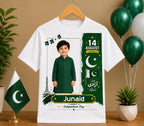 Customized Name & Photo T-Shirt for Kids | 2026 New Trending 14th August Happy Independence Day T-Shirt
