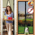 Magic Mesh Magnetic Screen Door (83 x 19.5 Inch, 2 Panels) | Heavy Duty Hands-Free Mesh Net for Bug Prevention & Fresh Air
