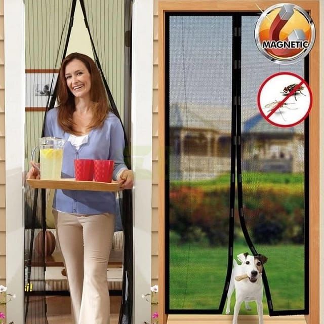Magic Mesh Magnetic Screen Door (83 x 19.5 Inch, 2 Panels) | Heavy Duty Hands-Free Mesh Net for Bug Prevention & Fresh Air