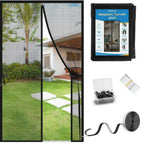 Magnetic screen door with accessories on a white background