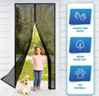 Magic Mesh Magnetic Screen Door (83 x 19.5 Inch, 2 Panels) | Heavy Duty Hands-Free Mesh Net for Bug Prevention & Fresh Air
