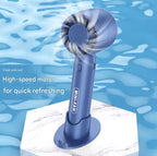 Portable Turbo Mini Fan with Desktop Stand – 3-Speed USB Rechargeable