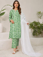 Azadi Collection Unstitched Polo Cotton Miniature Leaf All-Over Printed Suit