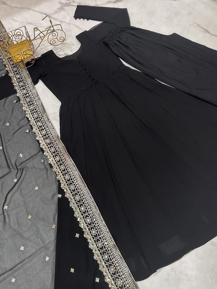 Ready to Wear 3-Piece Georgette Suit with Organza Dupatta