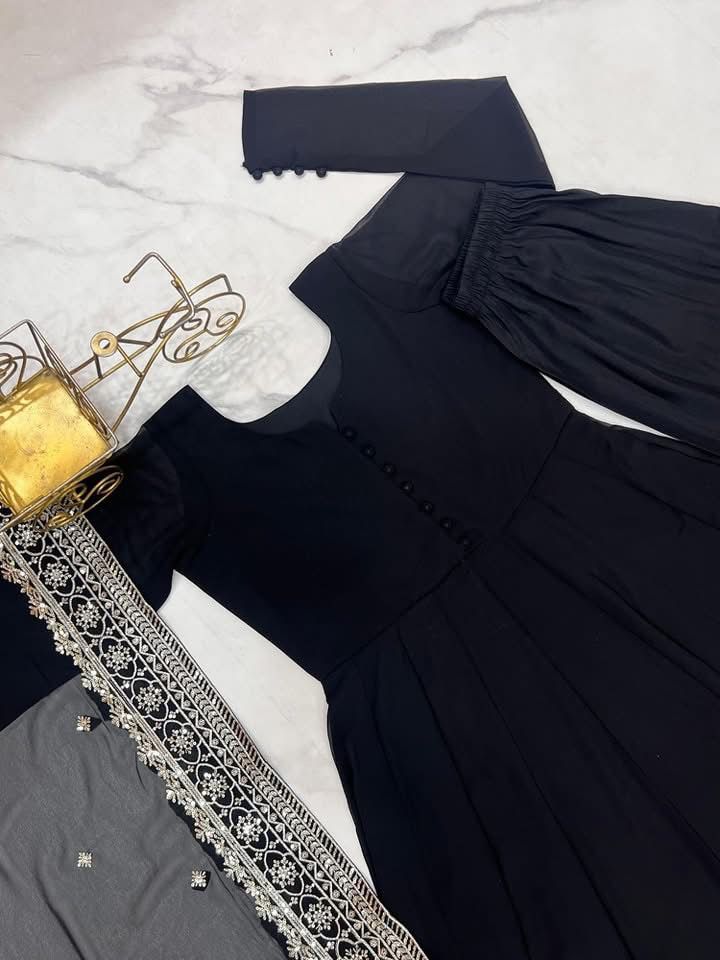 Ready to Wear 3-Piece Georgette Suit with Organza Dupatta
