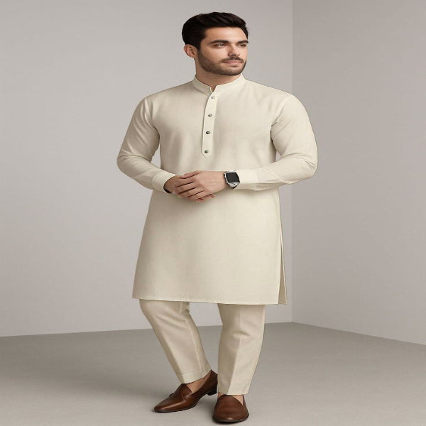 Ready to Wear Premium Stitched Men's Wash & Wear Kurta Pajama Set - Soft Touch Quality