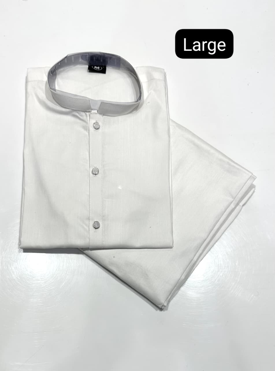 Ready to Wear Premium Stitched Men's Wash & Wear Kurta Pajama Set - Soft Touch Quality (Large Size)
