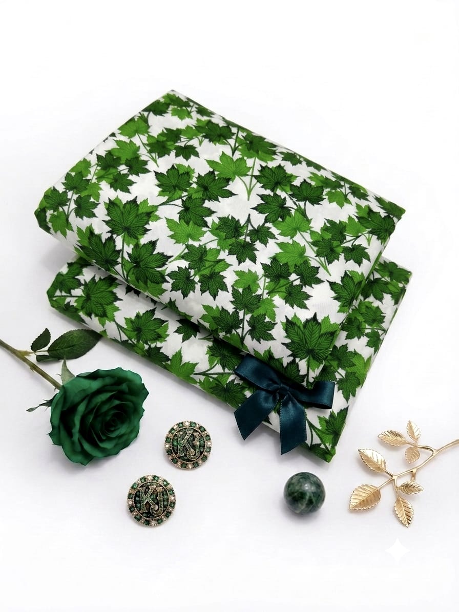 Azadi Collection Unstitched Polo Cotton All-Over Maple Leaf Print Suit