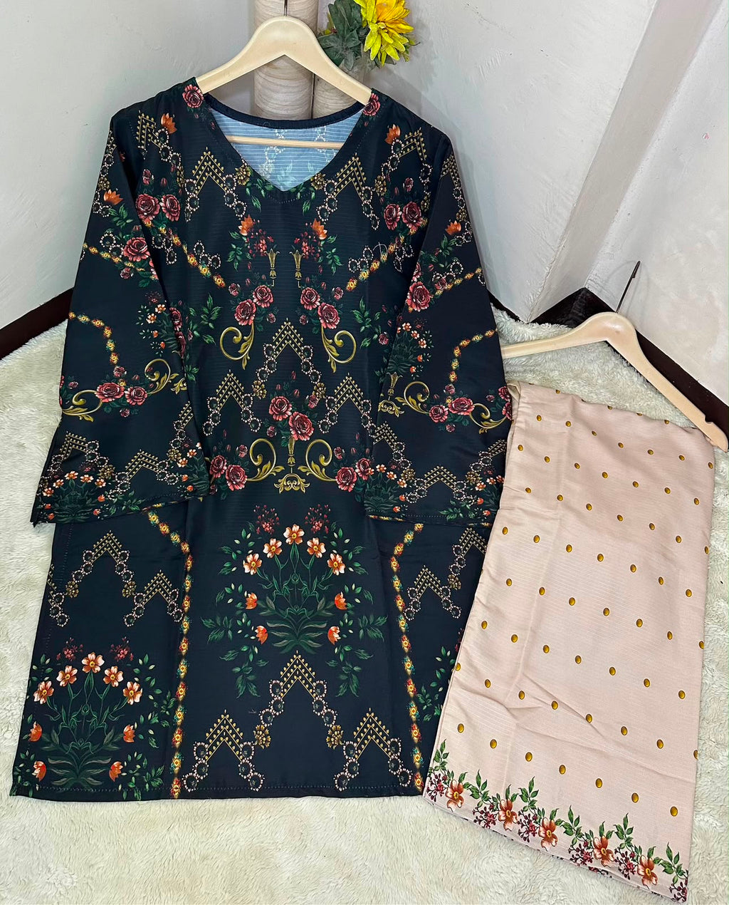 New Arrival | Ready to Wear | Midnight Grace Digital Printed Doria Lawn Co-Ord Set - 2 Piece