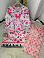 New Arrival | Ready to Wear | Blossom Pink Digital Printed Doria Lawn Co-Ord Set