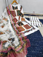 New Arrival | Ready to Wear | Bloom Block Print 3-Piece Swiss Lawn Co-Ord Set with Monar Dupatta
