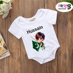 14 August Baby Romper - Personalized Name Print | Soft Cotton Jersey (0-14 Months)