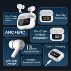 A9 Pro Smart Wireless Earbuds with LED Touch Screen Case – Grand Bazar