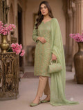 5-Piece Embroidered Chiffon Suit in Mint Green with Matching Khussa & Clutch – Grand Bazar