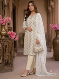 5-Piece Embroidered Chiffon Suit in Off White with Matching Khussa & Clutch – Grand Bazar