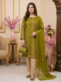 5-Piece Embroidered Chiffon Suit in Olive Green with Matching Khussa & Clutch – Grand Bazar