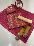 5-Piece Premium Embroidered Festive Suit with Matching Khussa & Clutch – Grand Bazar