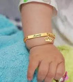Customized Baby Name Bracelet - Premium Golden Engraved Kada for Kids