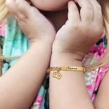 Customized Baby Name Bracelet - Premium Golden Engraved Kada for Kids