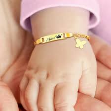 Customized Baby Name Bracelet - Premium Golden Engraved Kada for Kids