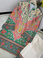 Trendy Printed Doria Lawn Cord-Set with Farshi Trouser