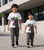 Boys Cool Dinosaur Printed T-Shirt & Trouser Set - Soft Jersey Summer Tracksuit