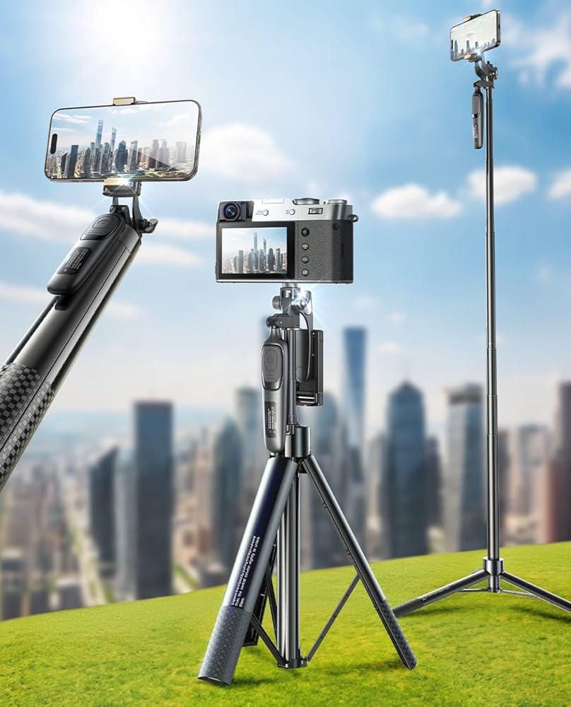 Lisen Premium 7ft Tripod Stand with Wireless Remote – Heavy Duty Full Steel Body