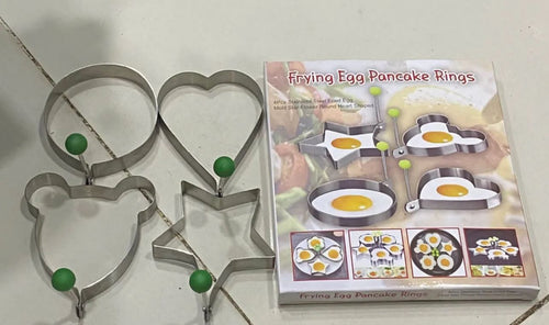 4 Pcs Stainless Steel Egg Mould & Pancake Shaper Set – Fun Kitchen Gadget
