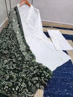 Heavy Embroidery Chicken Kari 3-Piece Suit – Premium Soft Cotton Outfit with Chundri Dupatta