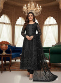 Premium Net Sequence Embroidered 3-Piece Dress with Katan Silk Trouser