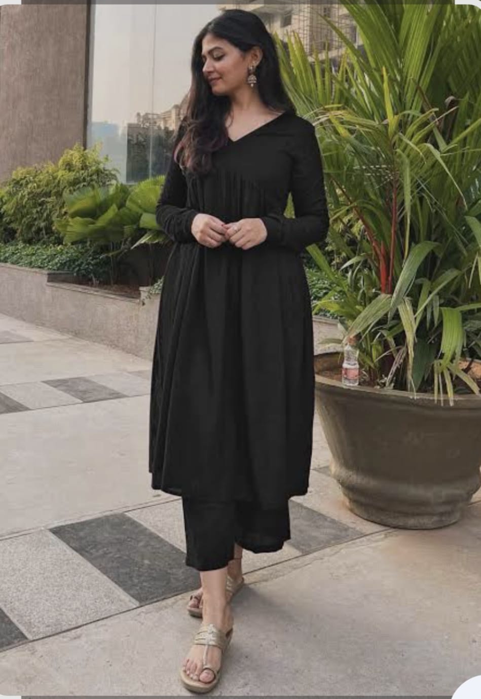 Black All Over Plain 3PC Bareeze Cotton Suit with Chiffon Lace Dupatta