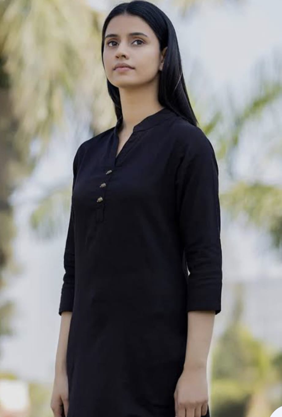 Black All Over Plain 3PC Bareeze Cotton Suit with Chiffon Lace Dupatta