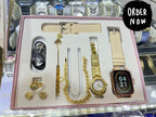 A58 Plus 8-in-1 Premium Ladies Gift Set - Smartwatch, Analogue Watch & Jewelry Combo for Girls