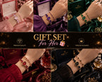 Luxury Crystal Quartz Watch & Bracelet Gift Set for Women
