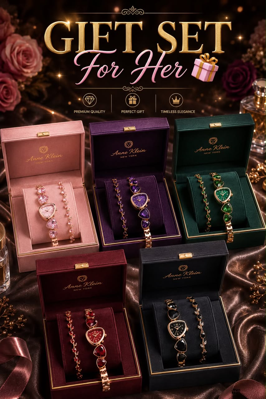 Luxury Crystal Quartz Watch & Bracelet Gift Set for Women