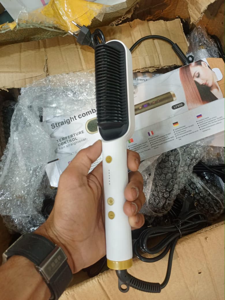 909 Multifunctional Hair Straightener Brush | Professional Ceramic Heating Comb
