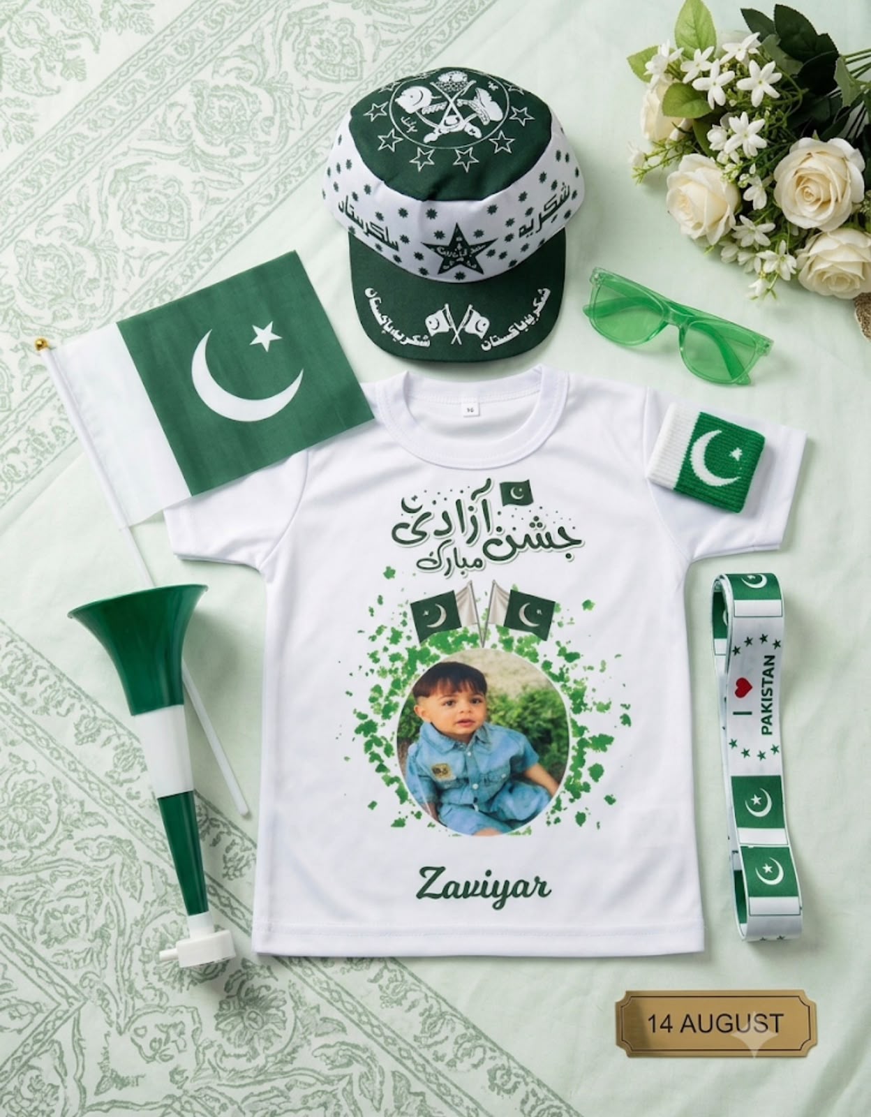 Customize Kids 14 August Independence Day Boys Pack of 7 Deal | Personalized Azadi Suit