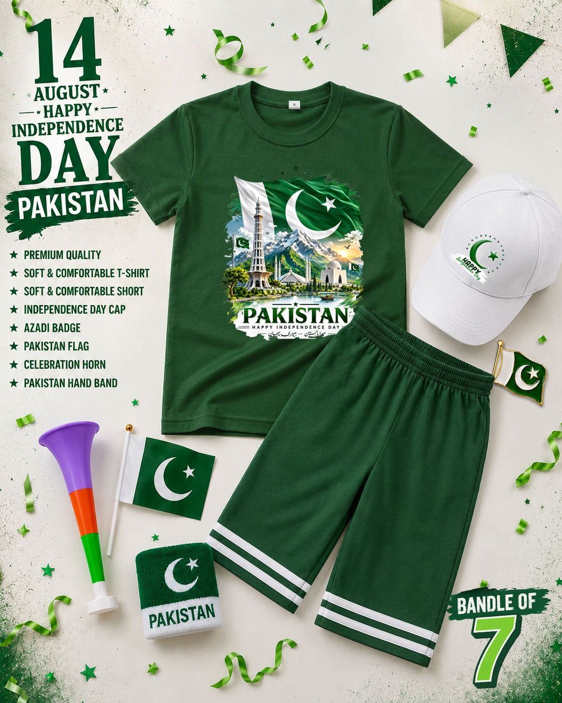 Pack of 7 Deal | Kids 14 August Independence Day Special | Jashn-e-Azadi Kids Suit