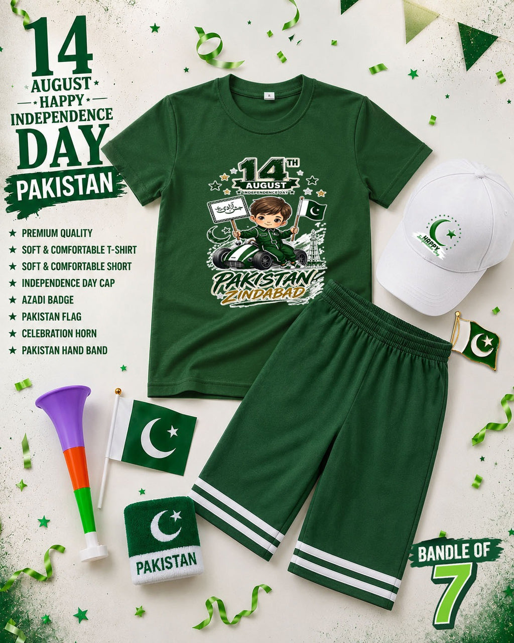 Pack of 7 Deal | Kids 14 August Independence Day Special | Jashn-e-Azadi Kids Suit