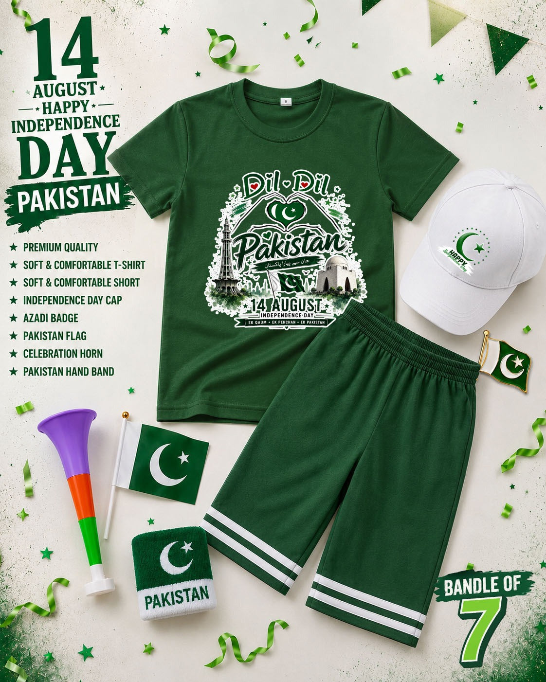 Pack of 7 Deal | Kids 14 August Independence Day Special | Jashn-e-Azadi Kids Suit