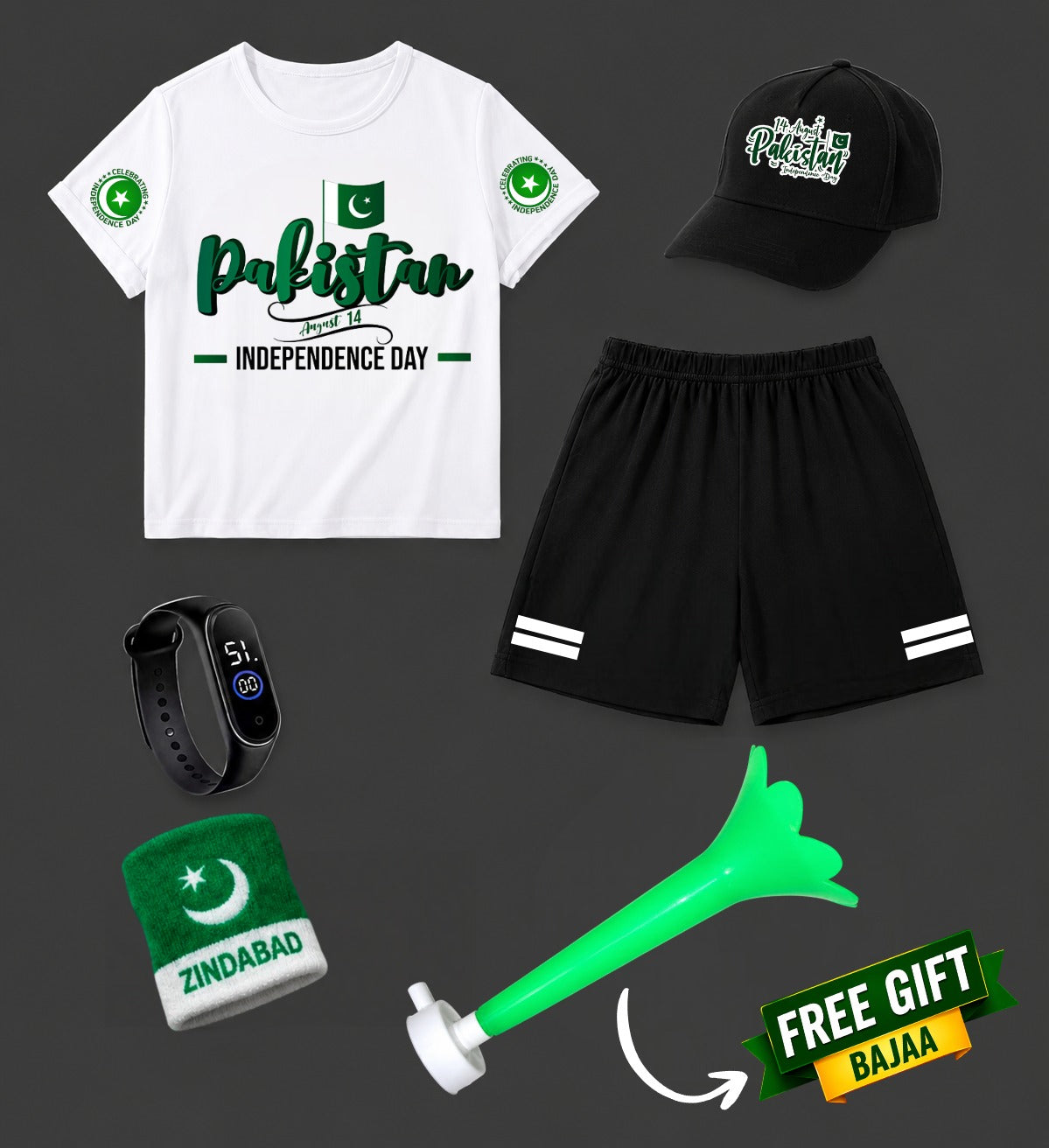 Pack of 5 Deal | Summer 14 August Special Kids | Jashn-e-Azadi Celebration Suit