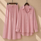 Western Shirt Style 2-Piece Stitched Co-Ord Set – China Self Lining Cotton