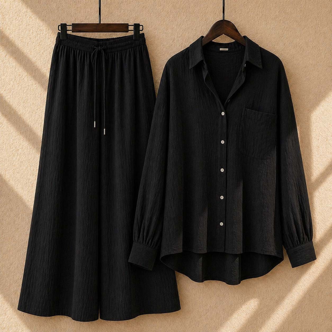 Western Shirt Style 2-Piece Stitched Co-Ord Set – China Self Lining Cotton
