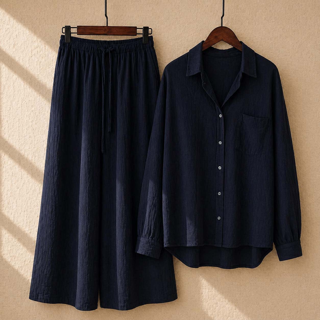 Western Shirt Style 2-Piece Stitched Co-Ord Set – China Self Lining Cotton