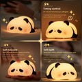Cute Silicone Rechargeable Panda Night Light - Touch Sensor Lamp with 30-Min Timer