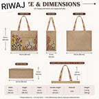 Riwaj Women's Big Size Printed Canvas Tote Bag – Large Shoulder Bag with Long Handles